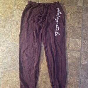 Maroon Joggers with White Script